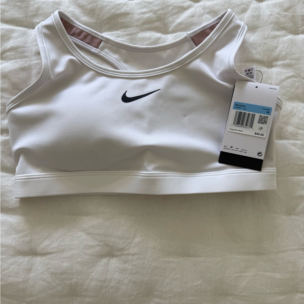 Nike White Sports Bra with Racerback Design